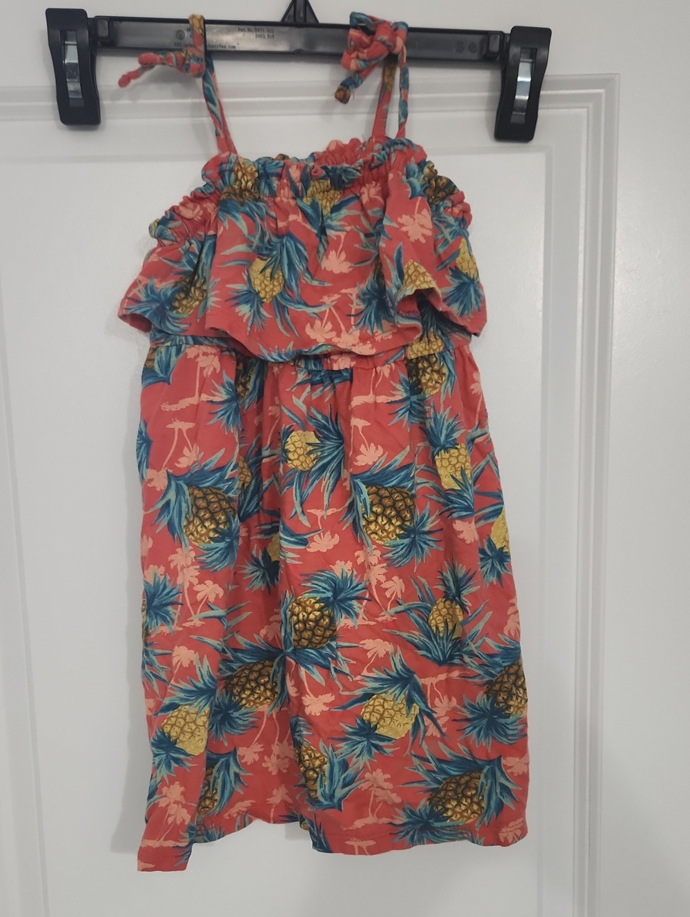 Coral Pineapple Print Sundress